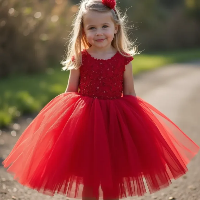 red tulle dress
