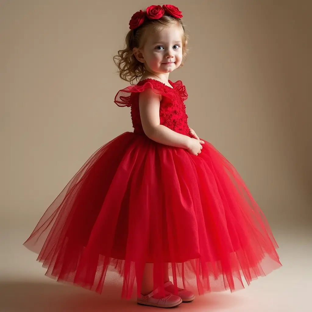 red tulle dress