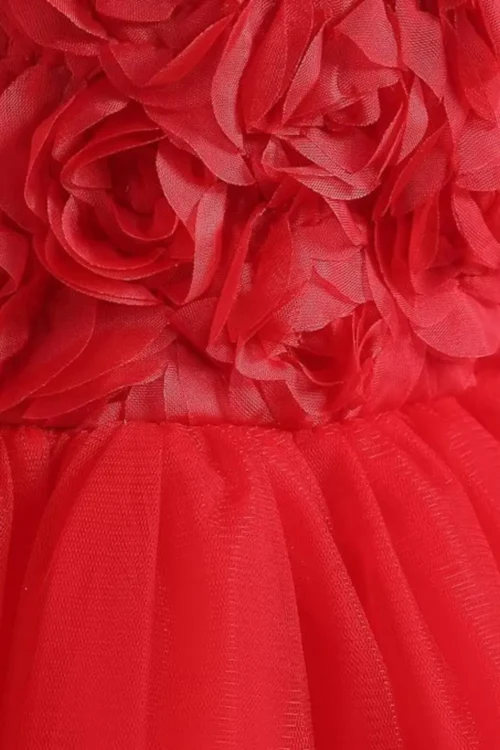 red flower dress