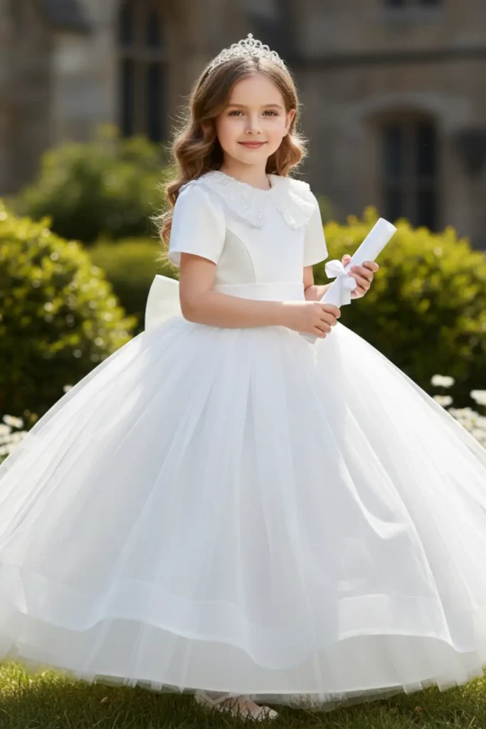 white graduation dress