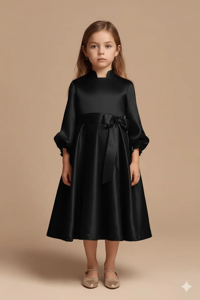 black-satin-dress