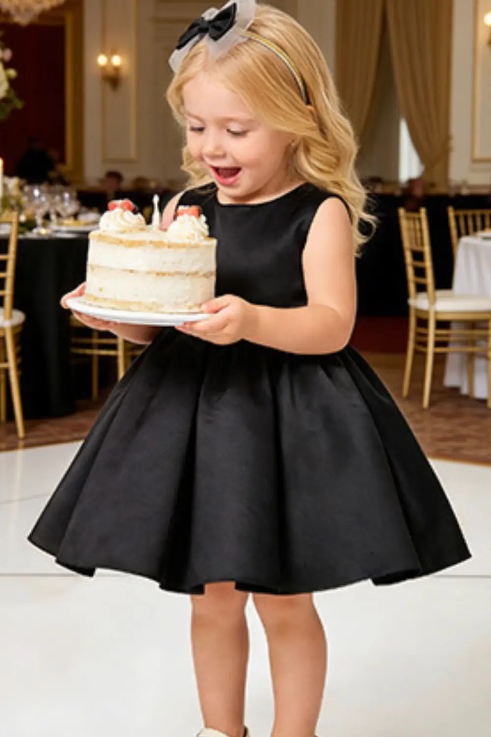 balck satin dress