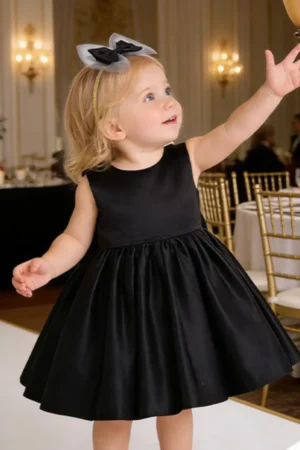 balck satin dress