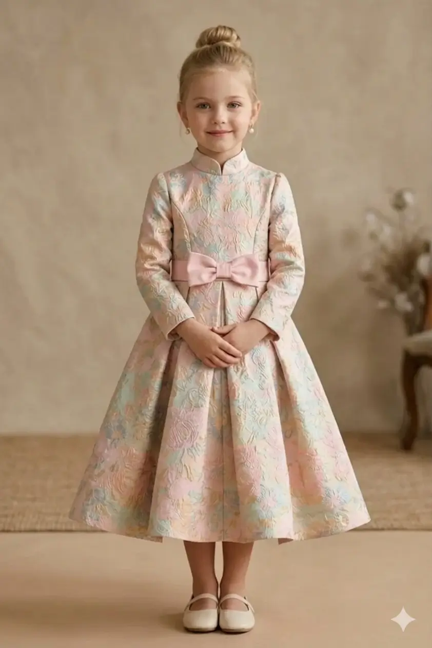 Brocade Gown Style For Kids
