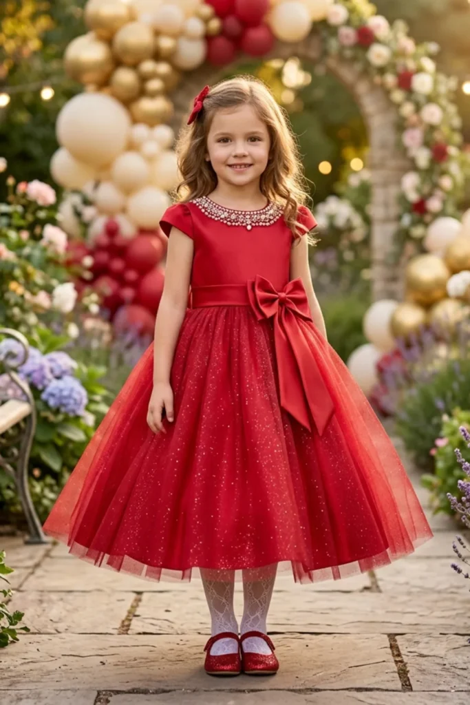 Cute Red Dress For Kids