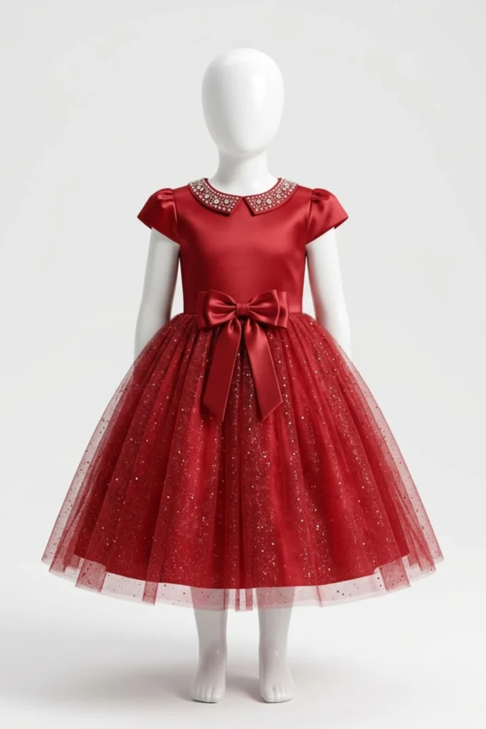 Cute Red Dress For Kids