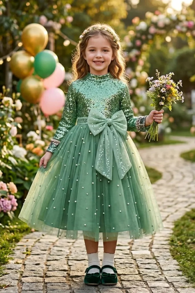 Girl Green Dress