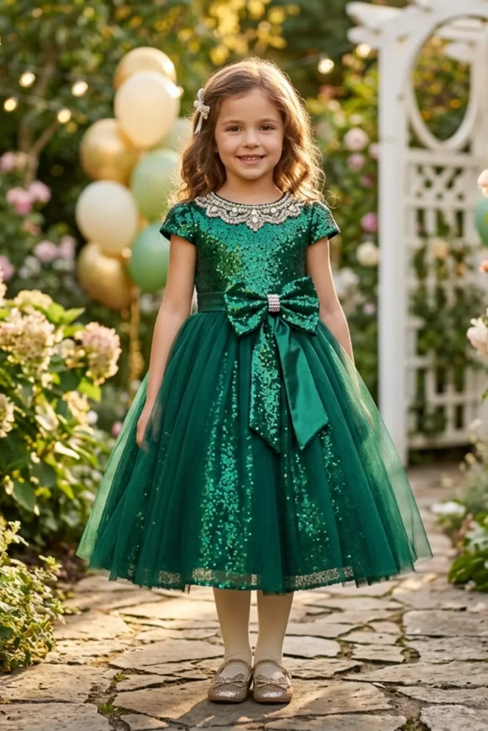 Girl Green Dress