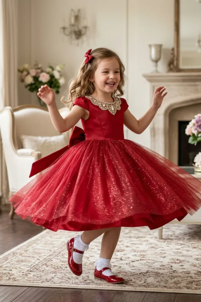 Cute Red Dress For Kids