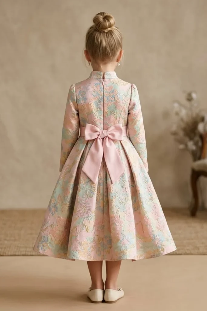 Brocade Gown Style For Kids