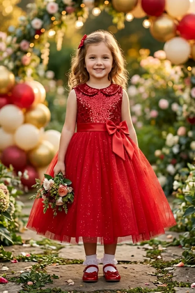Girls Red Dress