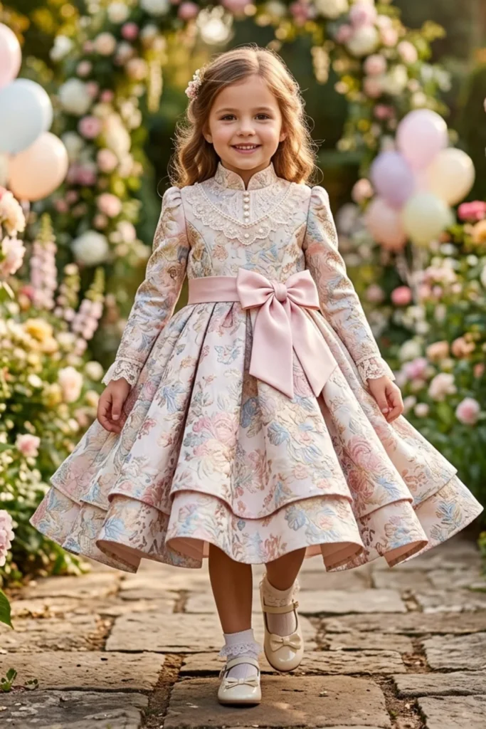 Brocade Gown Style For Kids