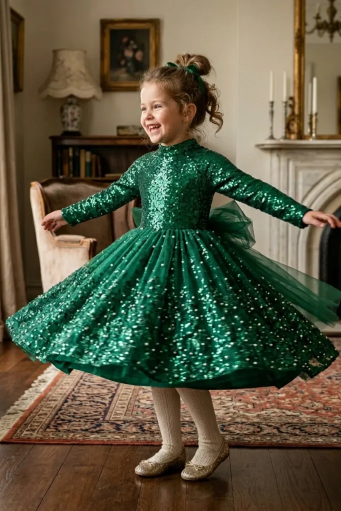 Girl Green Dress
