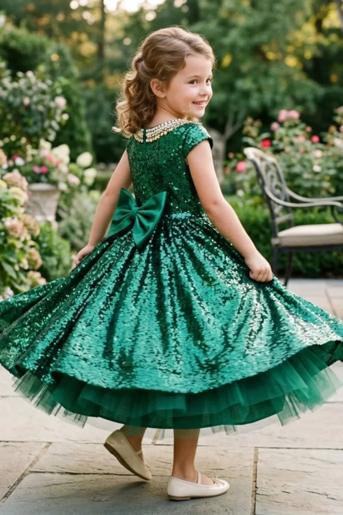 Girl Green Dress