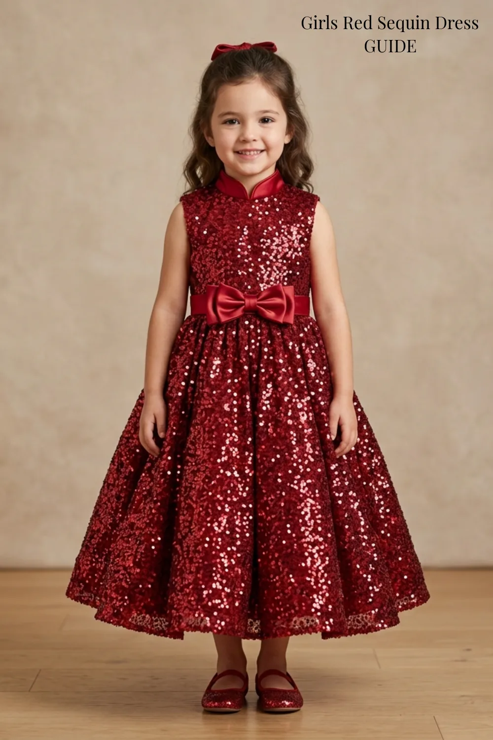 Girls Red Sequin Dress