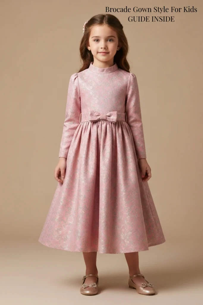 Brocade Gown Style For Kids