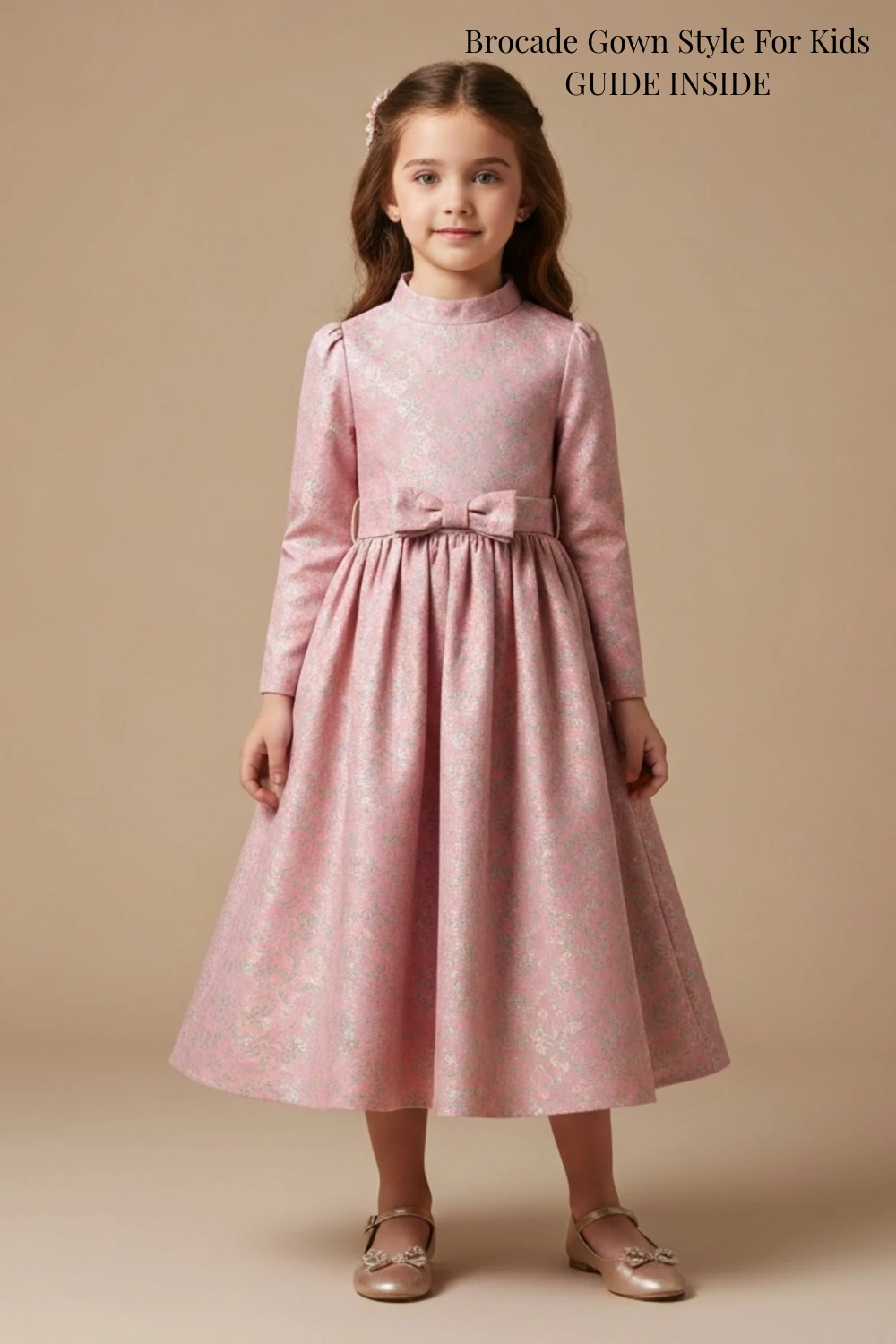 Brocade Gown Style For Kids