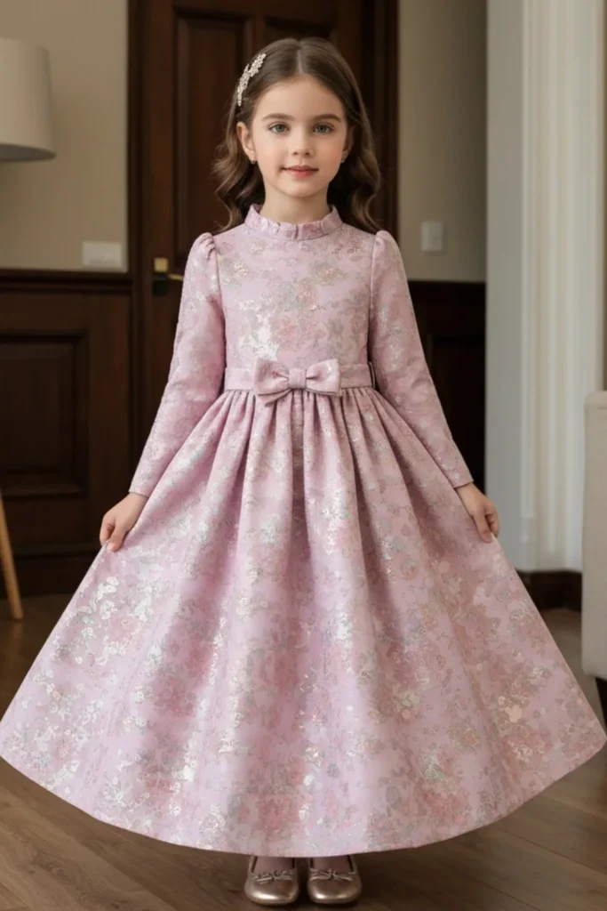 Brocade Gown Style For Kids