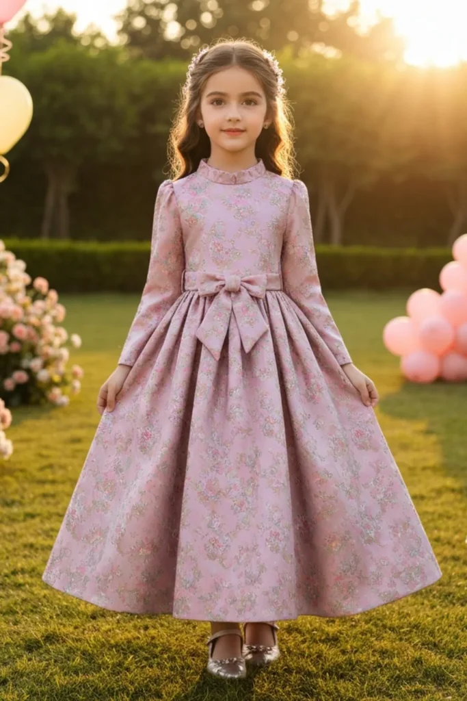 Brocade Gown Style For Kids