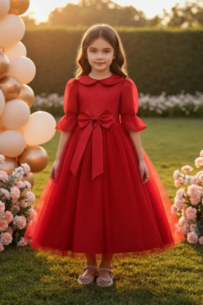 Cute Red Dress For Kids