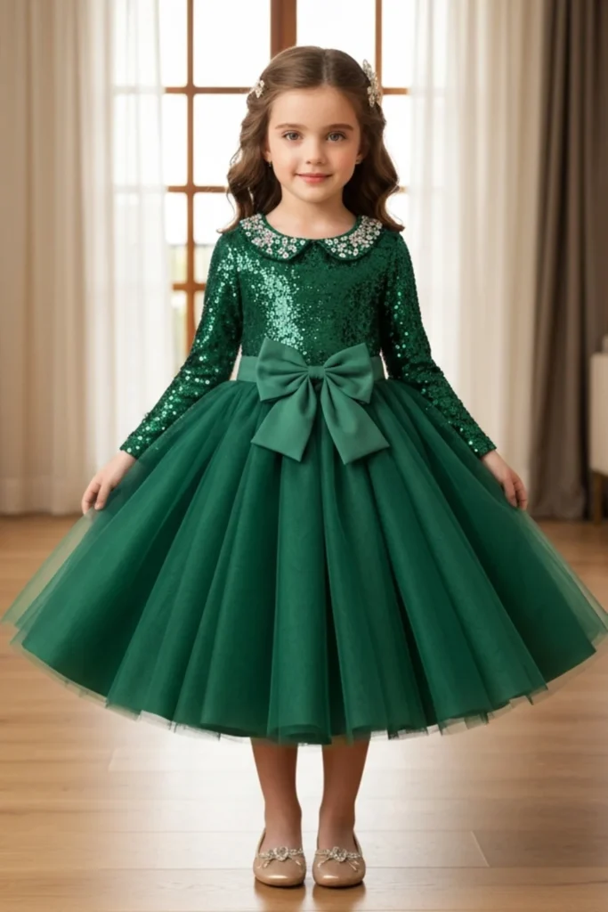 Girl Green Dress