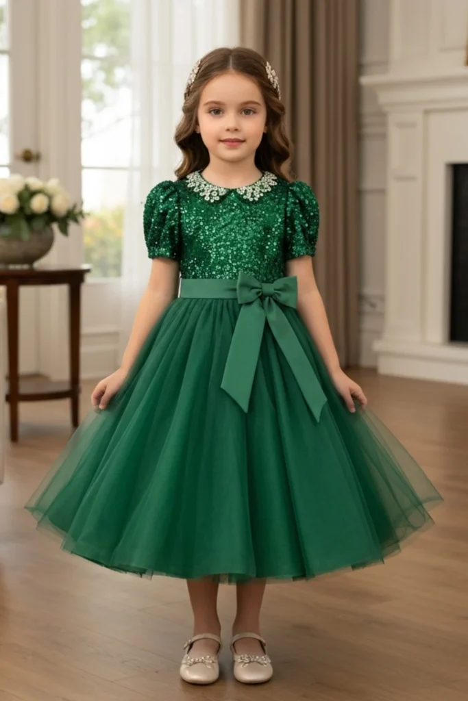 Girl Green Dress