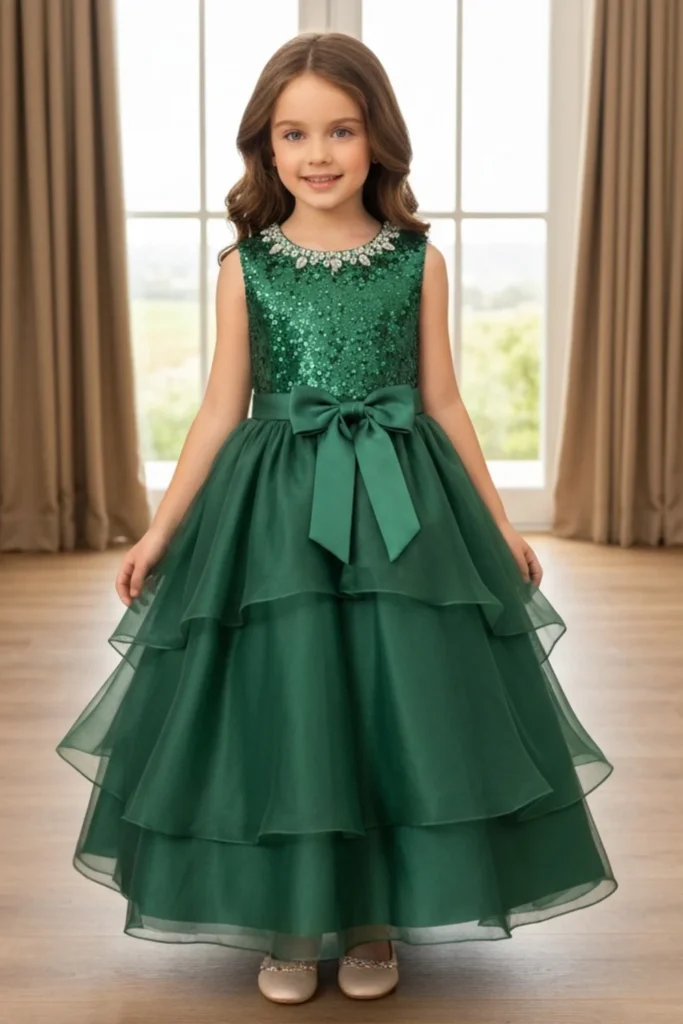 Girl Green Dress