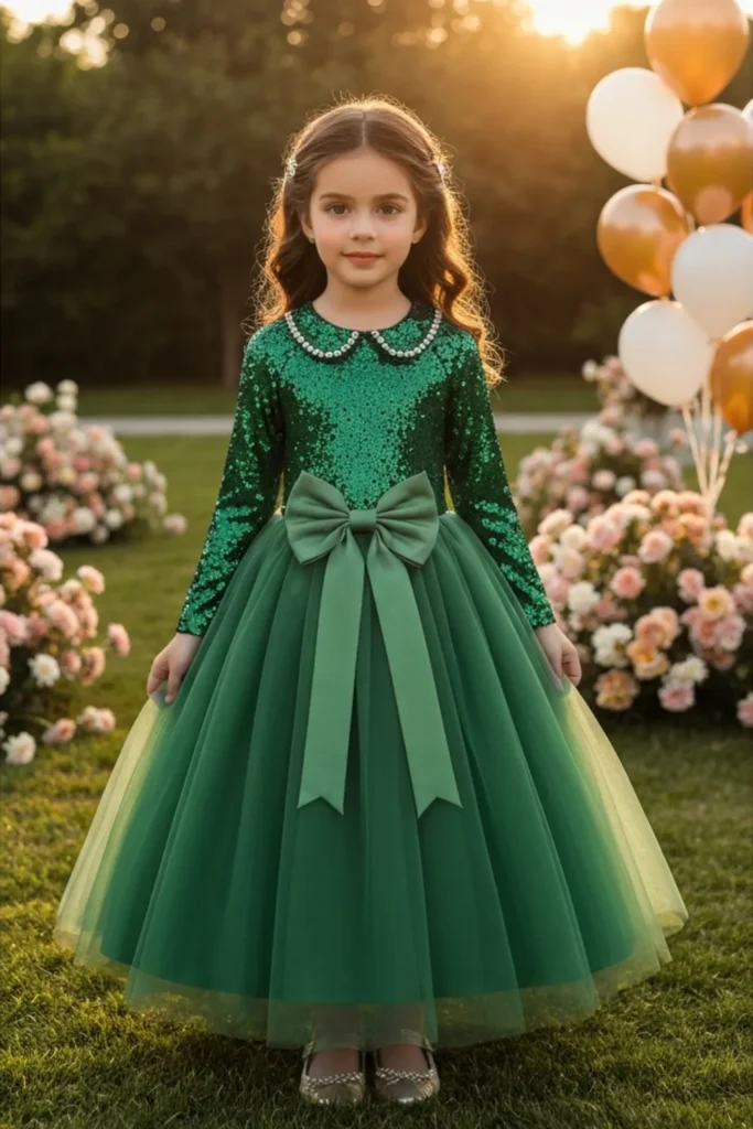 Girl Green Dress