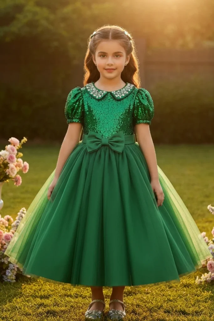 Girl Green Dress