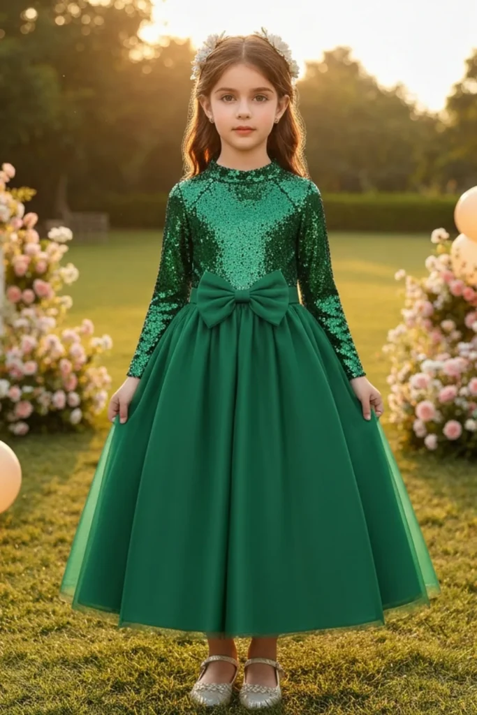 Girl Green Dress