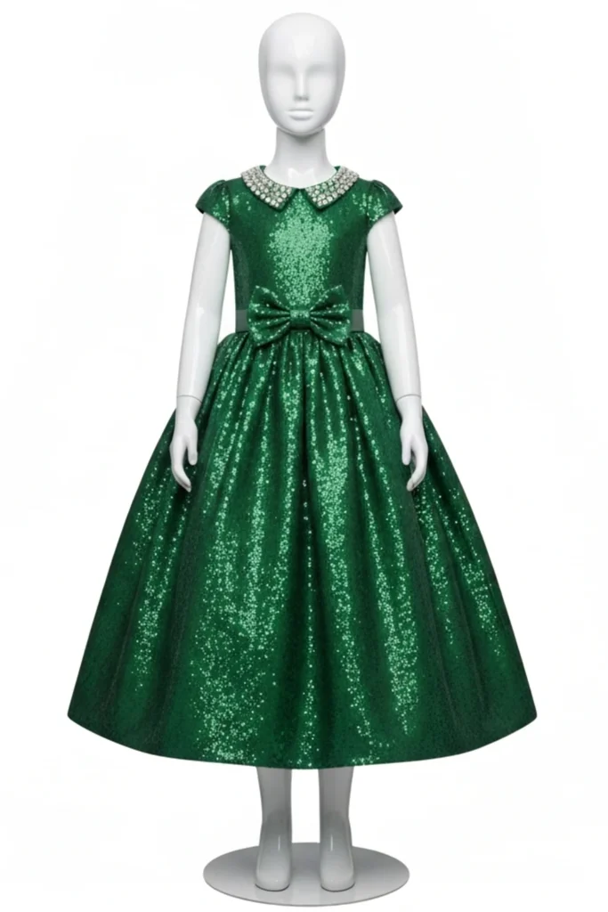 Girl Green Dress 