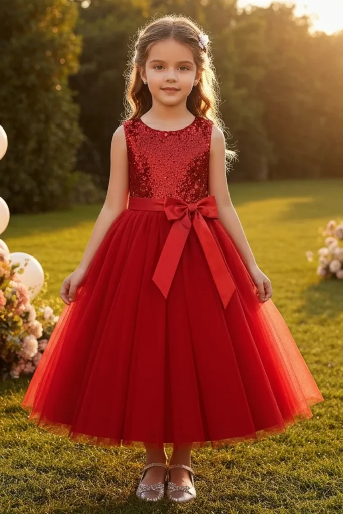 Girls Red Dress