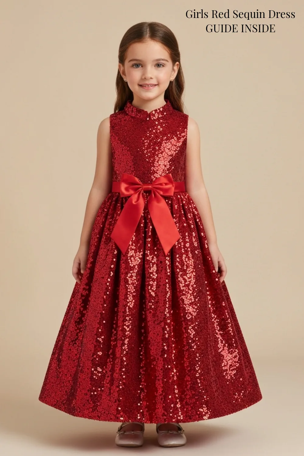 Girls Red Sequin Dress