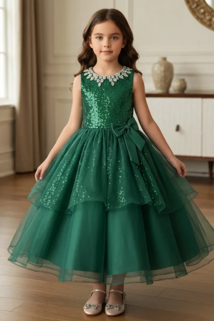 Girl Green Dress