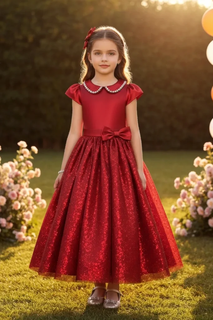 Cute Red Dress For Kids