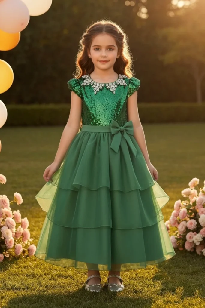 Girl Green Dress