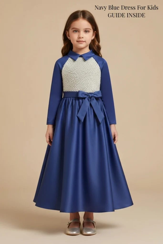 Navy Blue Dress For Kids