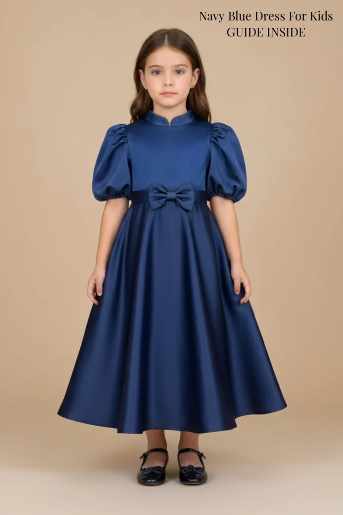 Navy Blue Dress For Kids