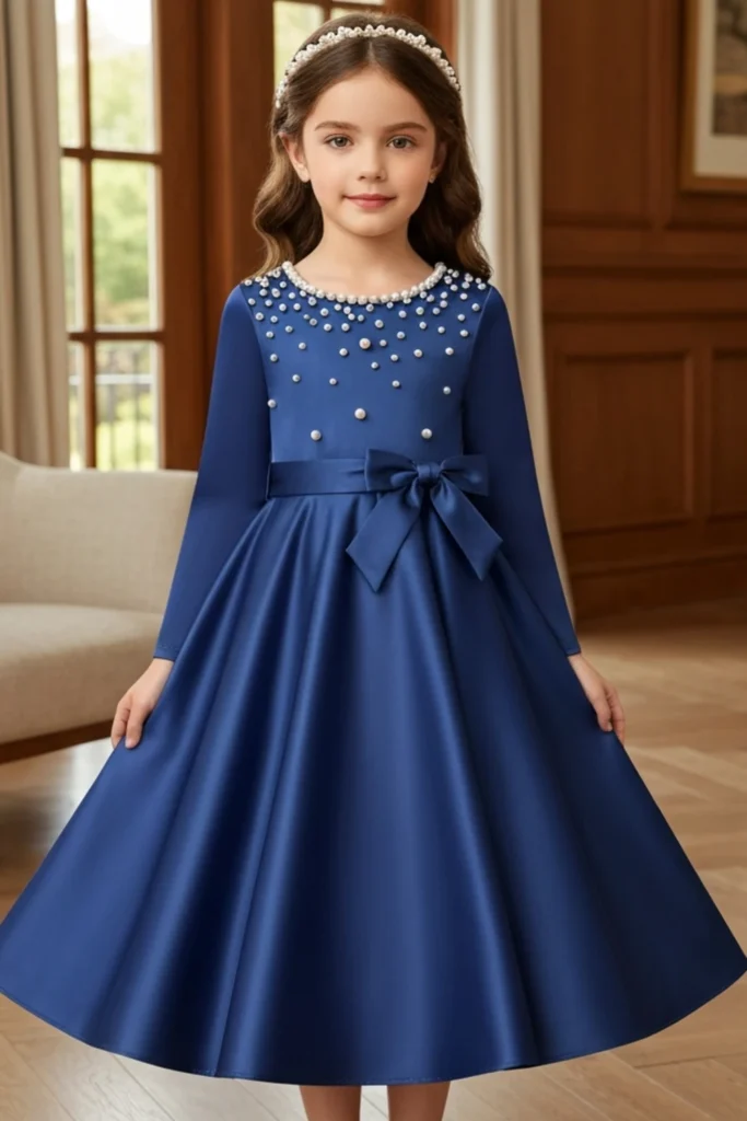 Navy Blue Dress For Kids