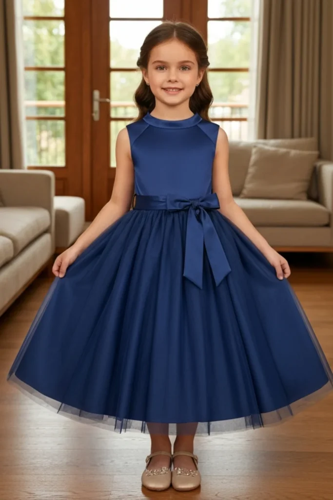 Navy Blue Dress For Kids