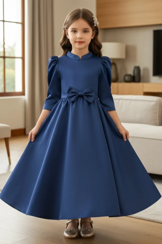 Navy Blue Dress For Kids
