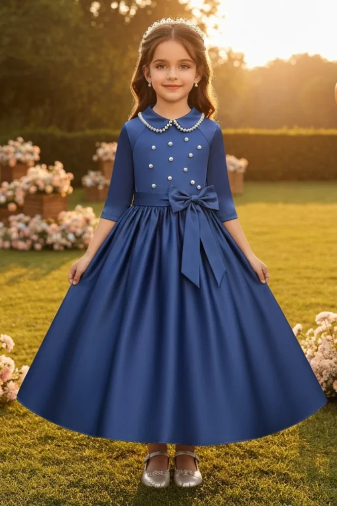 Navy Blue Dress For Kids
