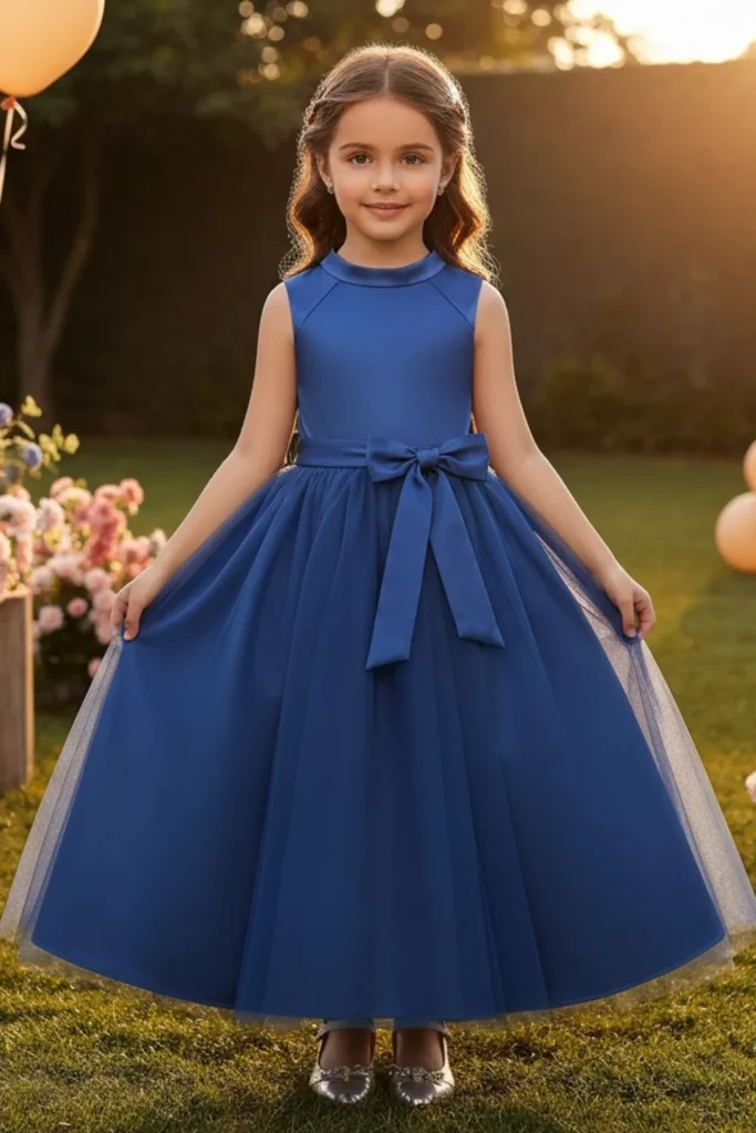 Navy Blue Dress For Kids