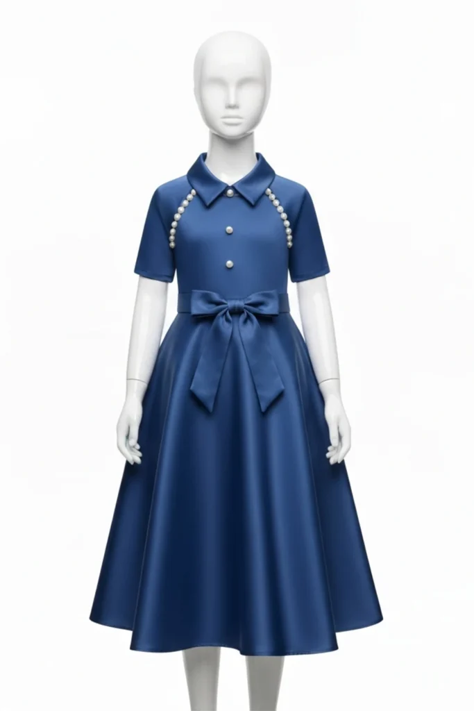 Navy Blue Dress For Kids