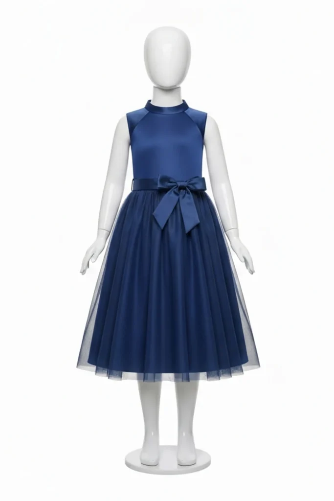 Navy Blue Dress For Kids