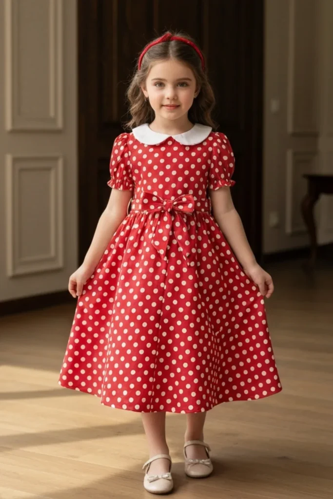 Polka Dot Dress For Kids