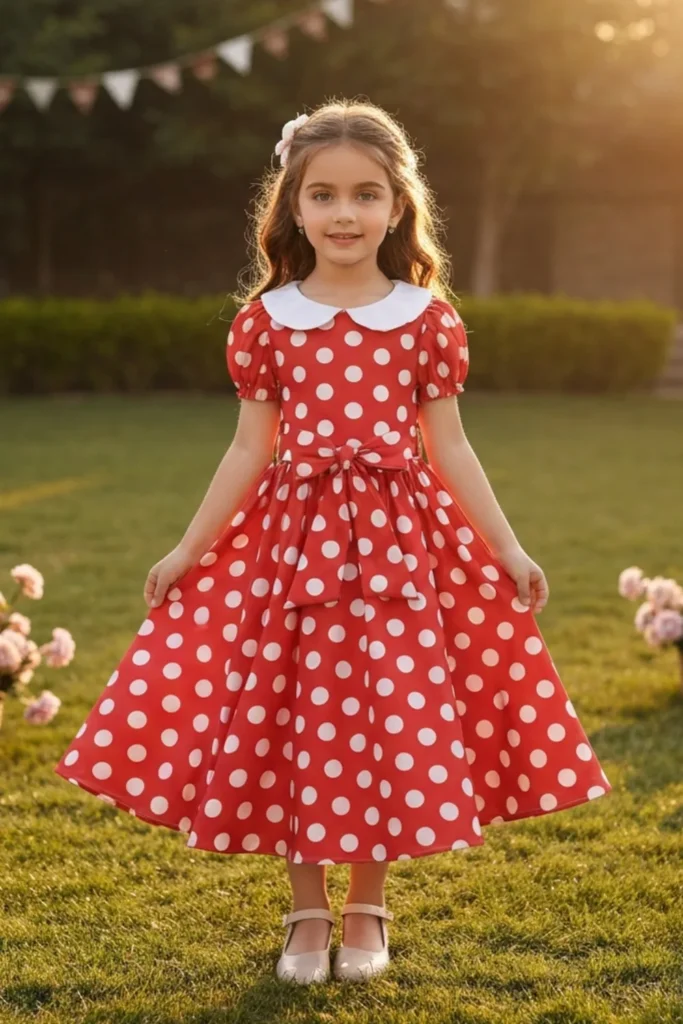 Polka Dot Dress For Kids