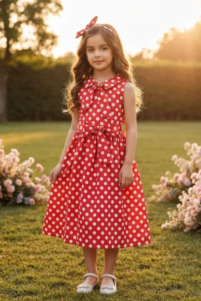 Polka Dot Dress For Kids