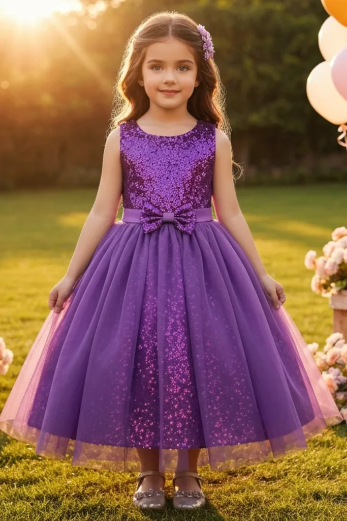 Purple Dress For Kids