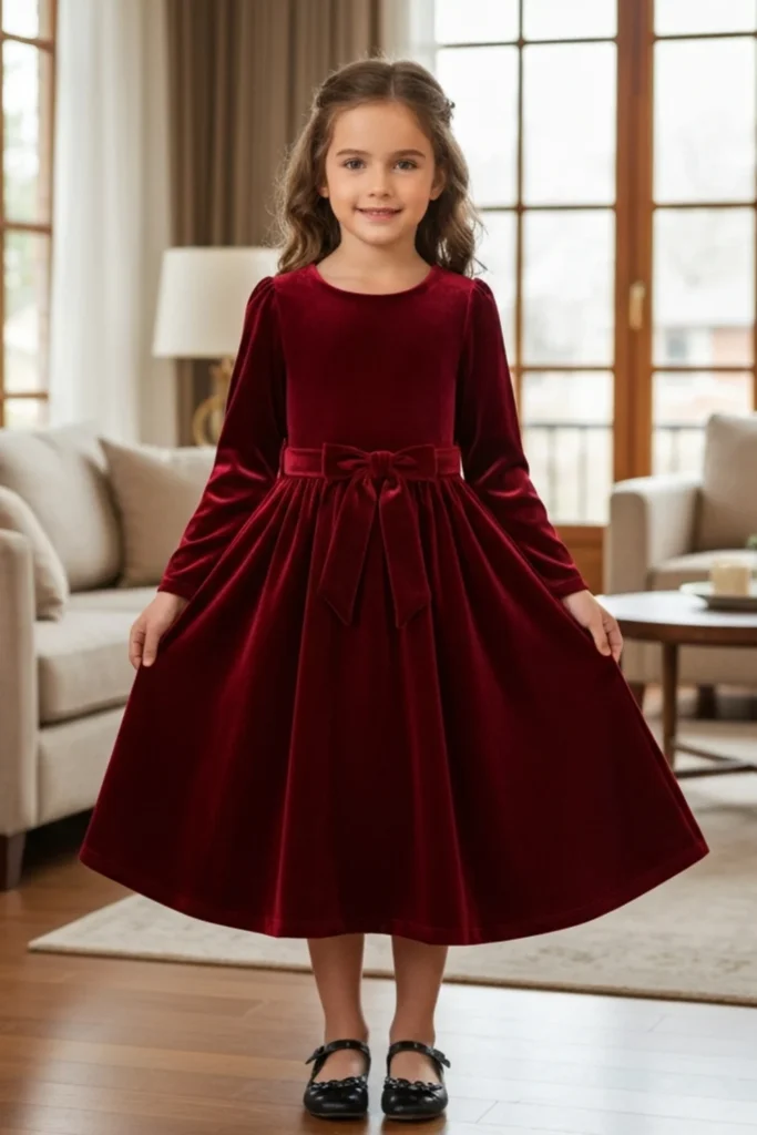 Velvet Dress For Kids